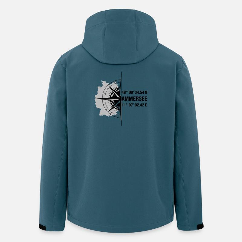 Koordinaten Ammersee - Recycelte Männer Softshell-Jacke von Stanley/Stella - Dunkles Petrol