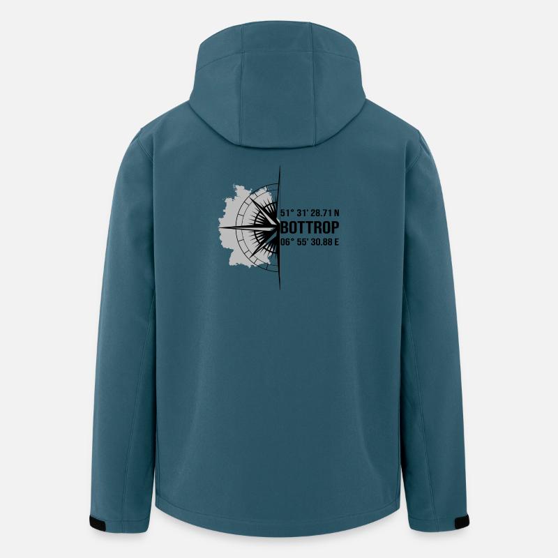 Koordinaten Bottrop - Recycelte Männer Softshell-Jacke von Stanley/Stella - Dunkles Petrol