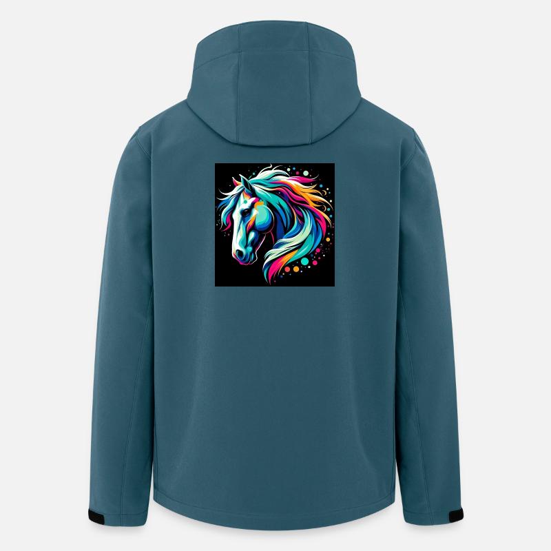 Cheval - Veste softshell homme en polyester recyclé Stanley/Stella - bleu pétrole foncé
