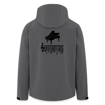 Logo de musique de piano - Veste softshell homme en polyester recyclé Stanley/Stella - bleu pétrole foncé - Dos - AI Model Male 185 light (185cm)