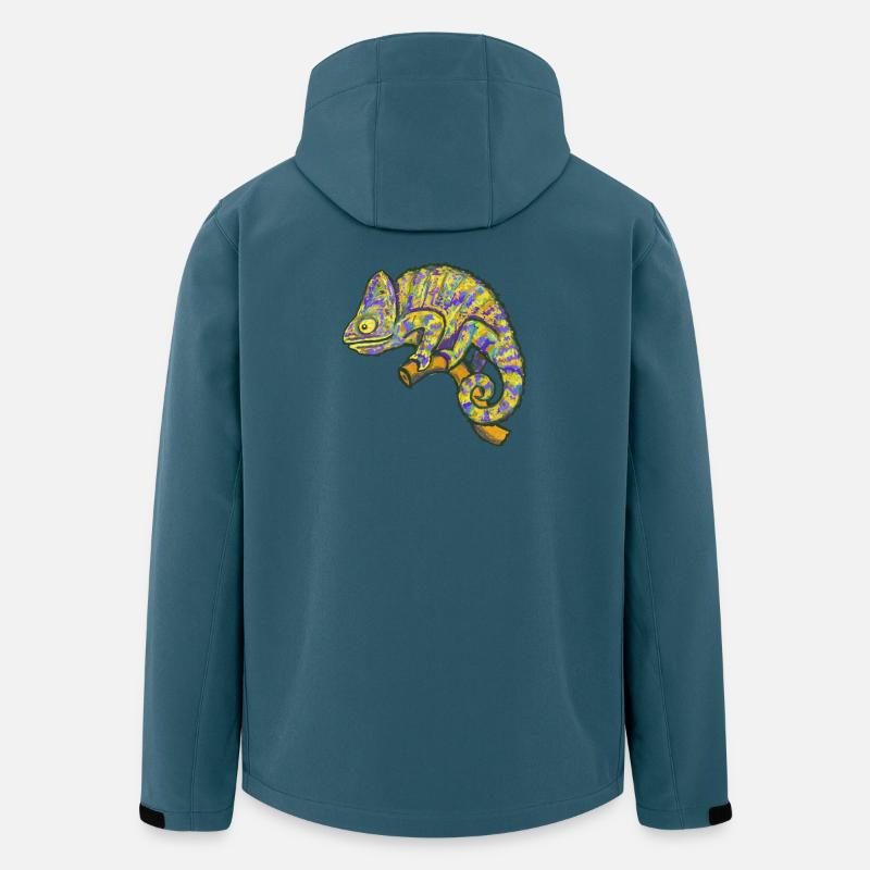 Chamaeleon Exotisch Tier Lustig - Recycelte Männer Softshell-Jacke von Stanley/Stella - Dunkles Petrol