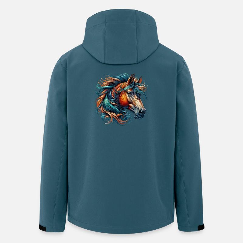 Cheval - Veste softshell homme en polyester recyclé Stanley/Stella - bleu pétrole foncé