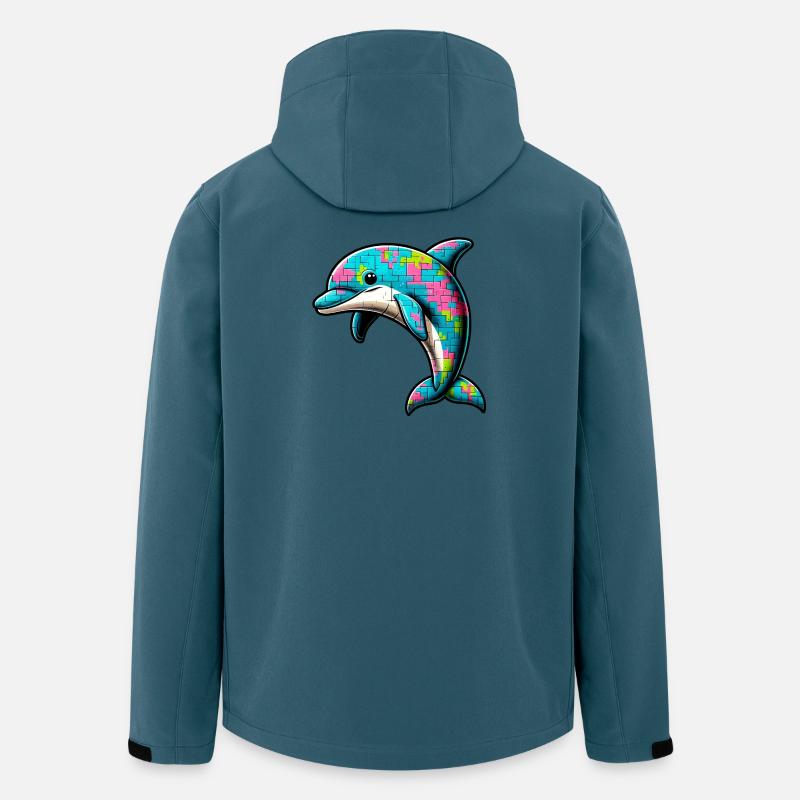 Delfin - Recycelte Männer Softshell-Jacke von Stanley/Stella - Dunkles Petrol