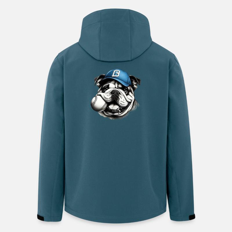 Englische Bulldogge Baseballhund - Recycelte Männer Softshell-Jacke von Stanley/Stella - Dunkles Petrol