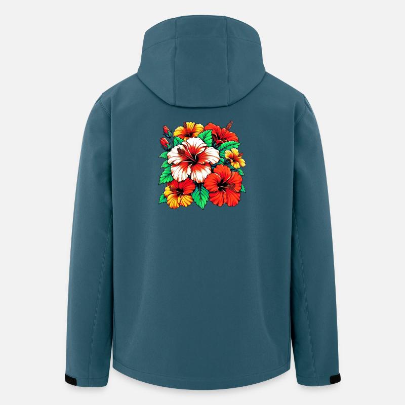 Hibiskusblüten - Recycelte Männer Softshell-Jacke von Stanley/Stella - Dunkles Petrol