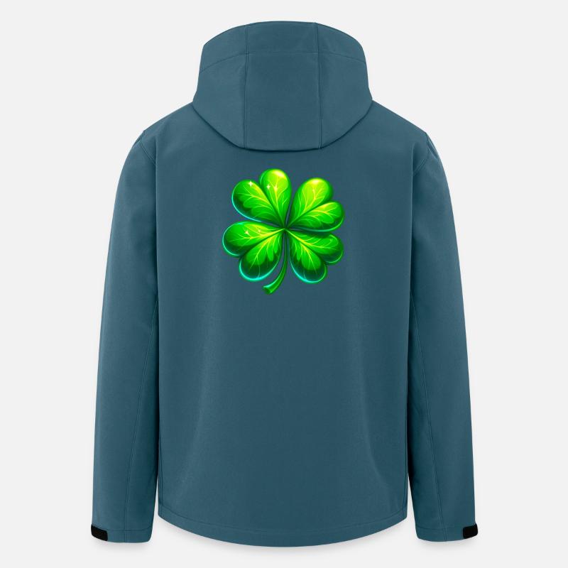 Vierblättriges Kleeblatt - Recycelte Männer Softshell-Jacke von Stanley/Stella - Dunkles Petrol
