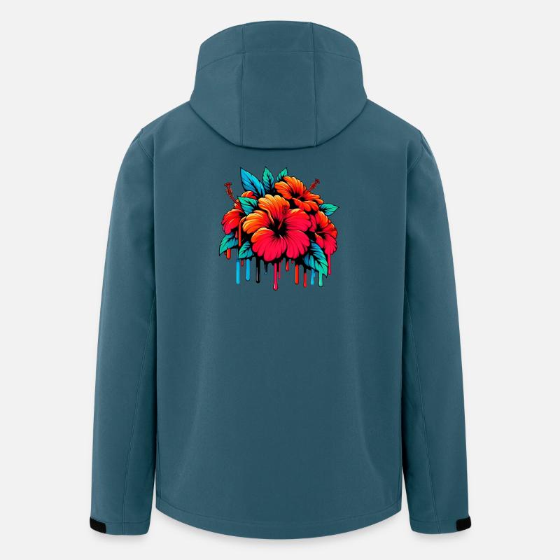 Hibiskusblüten - Recycelte Männer Softshell-Jacke von Stanley/Stella - Dunkles Petrol