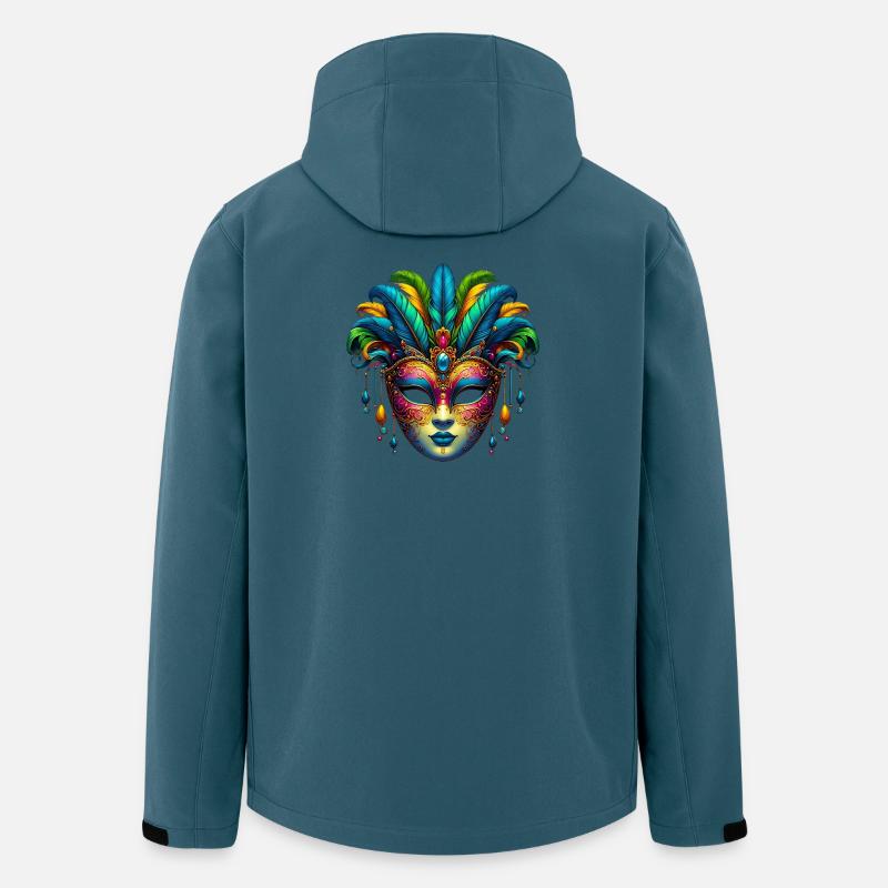 Masque du Carnaval de Venise - Veste softshell homme en polyester recyclé Stanley/Stella - bleu pétrole foncé