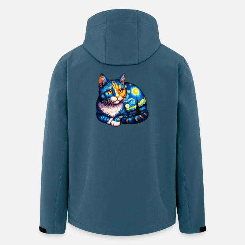 Chat - Veste softshell homme en polyester recyclé Stanley/Stella - bleu pétrole foncé