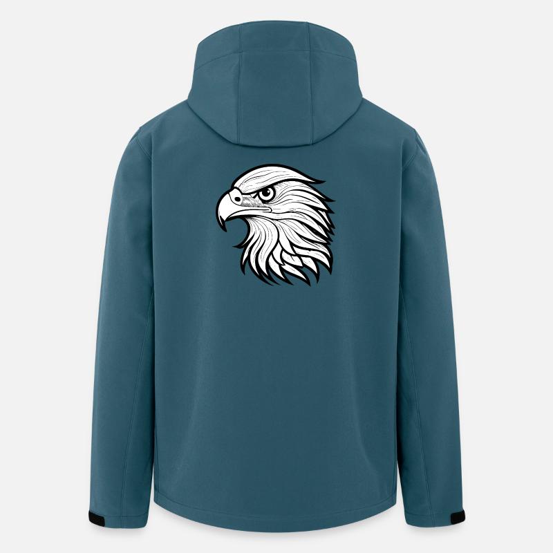 Stilvolle Adlerkopf-Illustration - Recycelte Männer Softshell-Jacke von Stanley/Stella - Dunkles Petrol