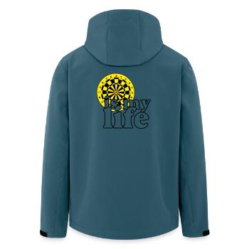 Dart, Dartpfeil, Darts, Shirt , Dart is my life - Recycelte Männer Softshell-Jacke von Stanley/Stella - Dunkles Petrol - Hinten - AI Model Male 185 light (185cm)