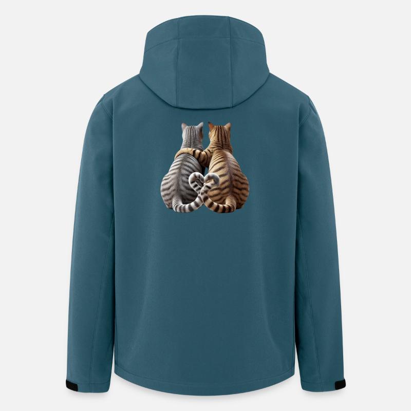 Zwei verliebte Katzen - Recycelte Männer Softshell-Jacke von Stanley/Stella - Dunkles Petrol