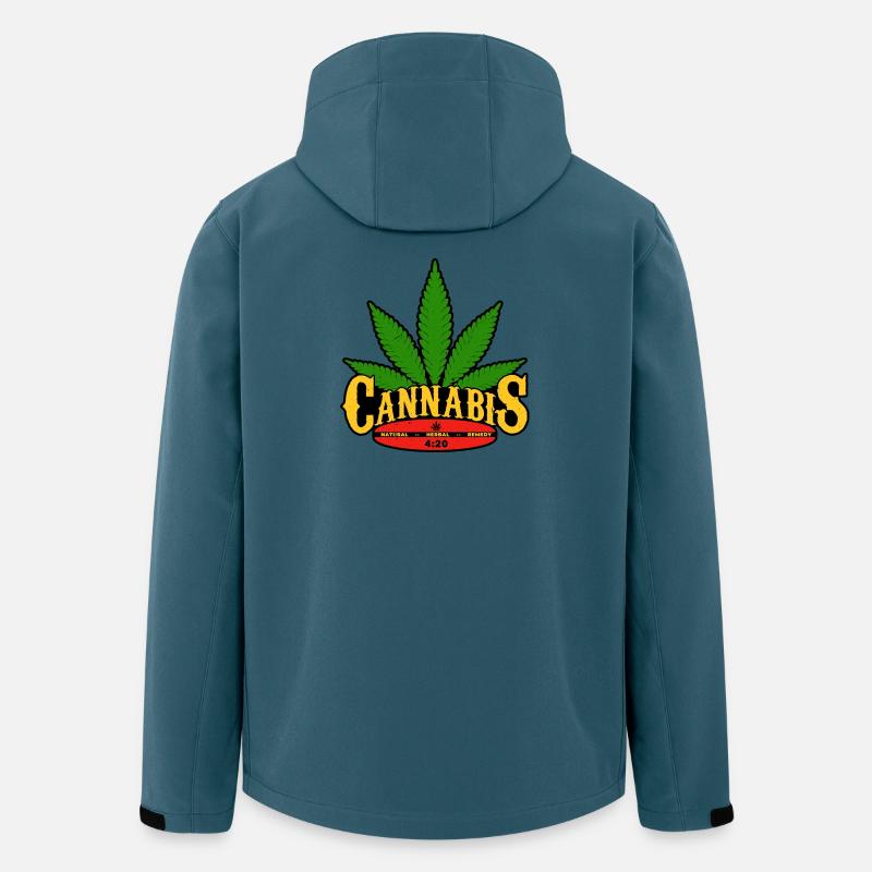 Cannabis Blatt Retro Abzeichen Design - Recycelte Männer Softshell-Jacke von Stanley/Stella - Dunkles Petrol