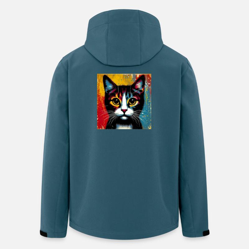 Katze - Recycelte Männer Softshell-Jacke von Stanley/Stella - Dunkles Petrol