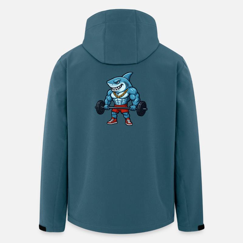 Hai Muskeln Comic Bodybuilder - Recycelte Männer Softshell-Jacke von Stanley/Stella - Dunkles Petrol