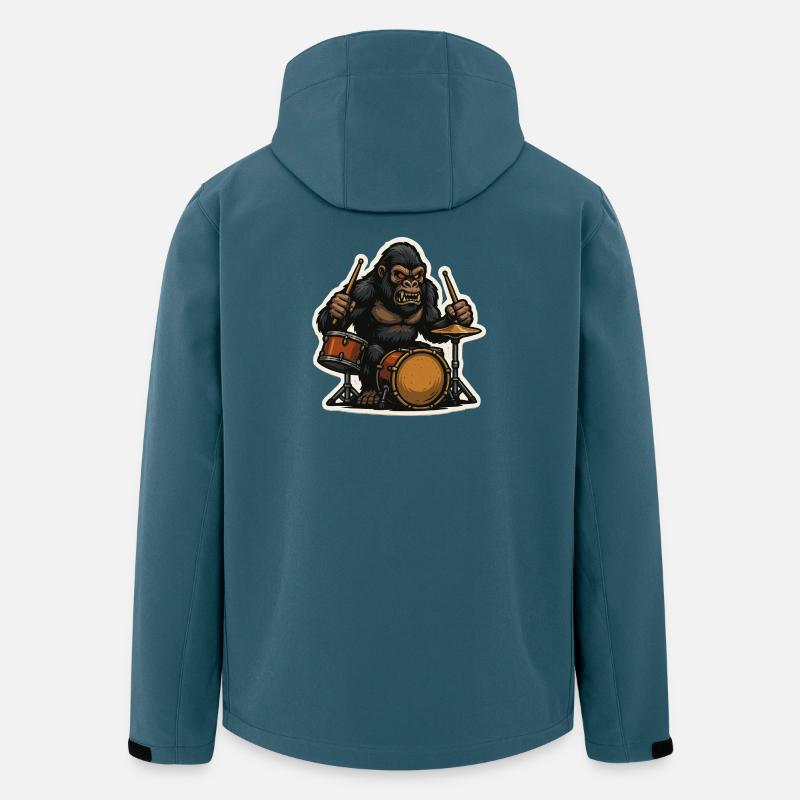 Jungle gorilla with drums - Men’s Recycled Softshell Jacket by Stanley/Stella - stargazer