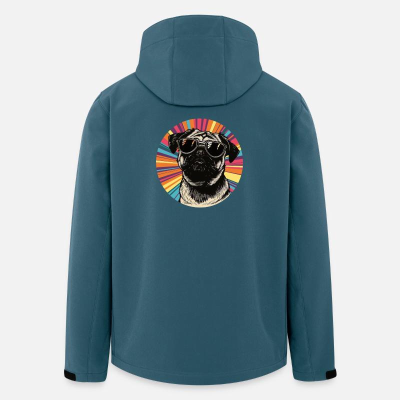 Lässiger Hund mit Sonnenbrille  - Recycelte Männer Softshell-Jacke von Stanley/Stella - Dunkles Petrol