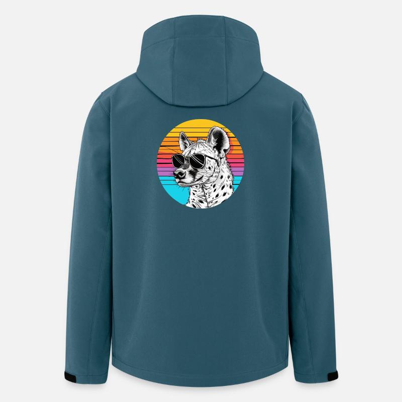 Chill Gepard mit Sonnenbrille - Recycelte Männer Softshell-Jacke von Stanley/Stella - Dunkles Petrol
