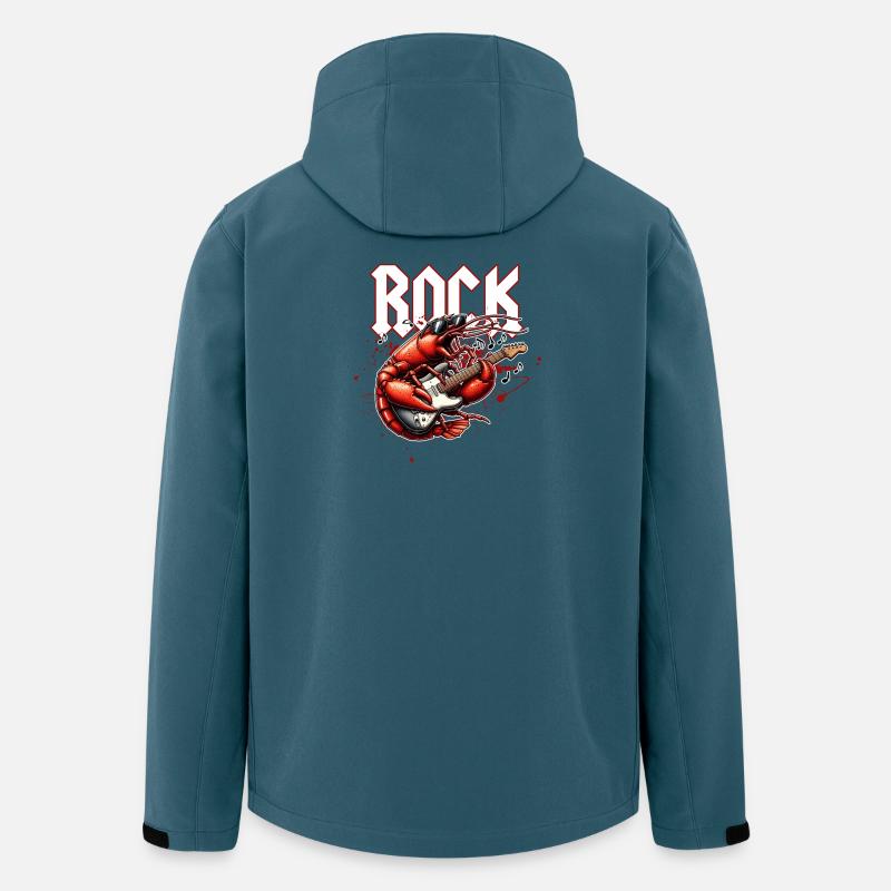 Rocker-Krabbe und E-Gitarre - Recycelte Männer Softshell-Jacke von Stanley/Stella - Dunkles Petrol