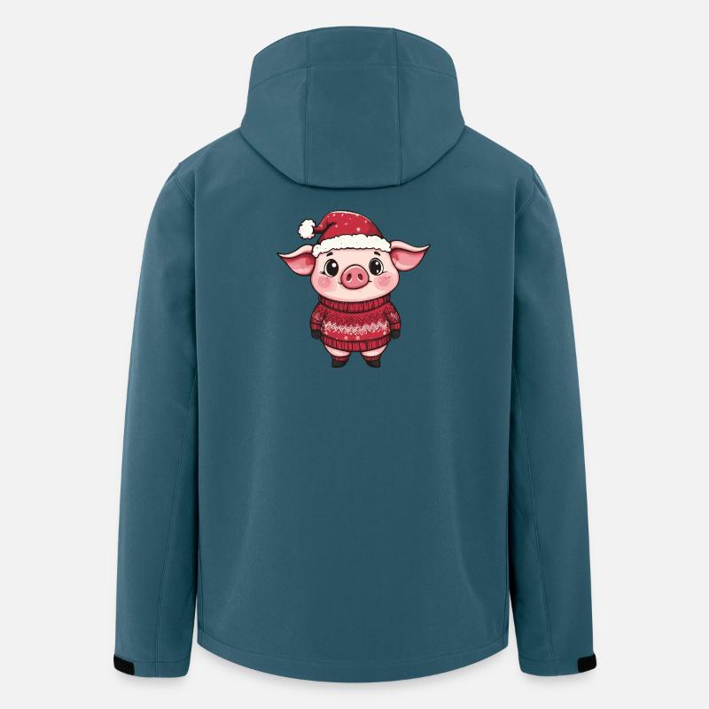 Schwein Weihnachten - Recycelte Männer Softshell-Jacke von Stanley/Stella - Dunkles Petrol