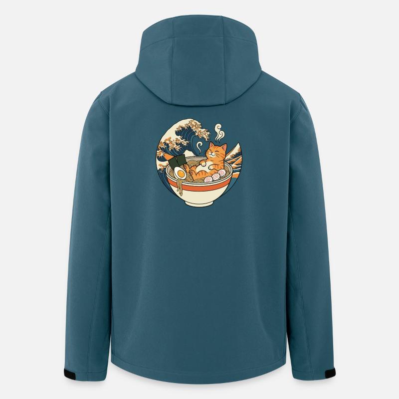 Ramen Katze - Recycelte Männer Softshell-Jacke von Stanley/Stella - Dunkles Petrol