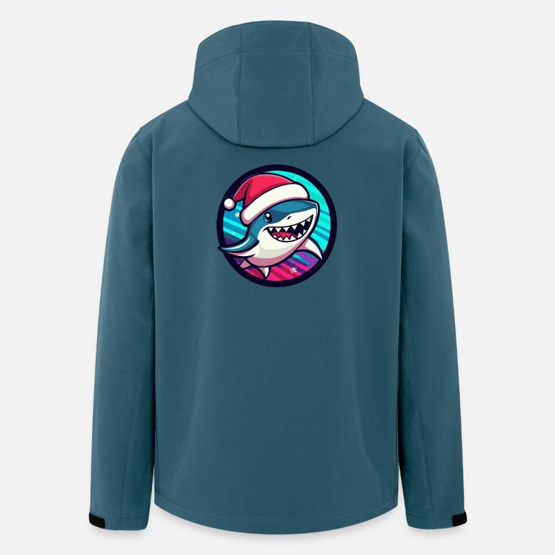 Ghost Noël Shark Santa Comic - Veste softshell homme en polyester recyclé Stanley/Stella - bleu pétrole foncé