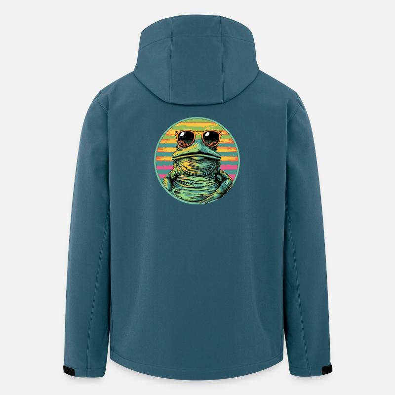 Frosch mit Retro Sonnenbrille - Recycelte Männer Softshell-Jacke von Stanley/Stella - Dunkles Petrol