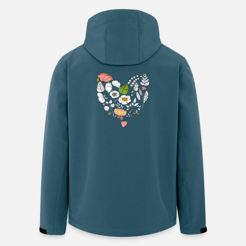 Florales Herz - Recycelte Männer Softshell-Jacke von Stanley/Stella - Dunkles Petrol