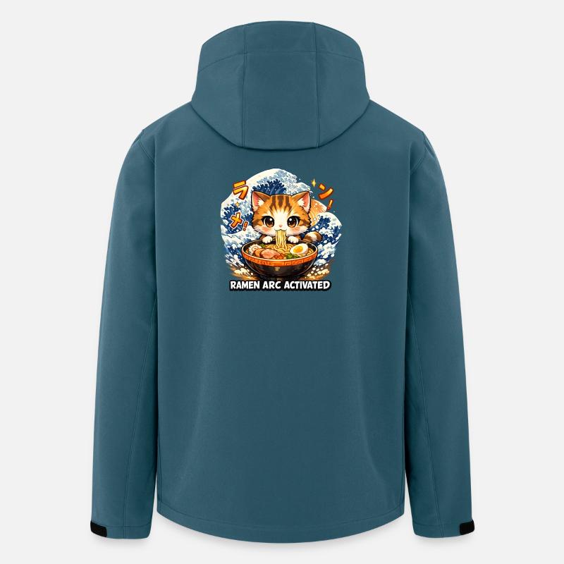 Arc animé ramen activé - Veste softshell homme en polyester recyclé Stanley/Stella - bleu pétrole foncé