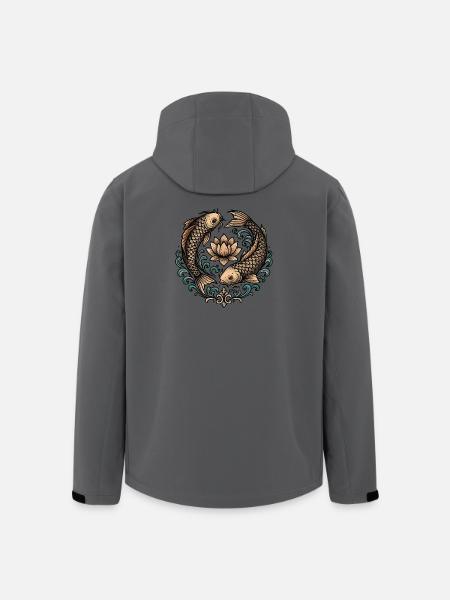 Koi and Lotus Circle Harmony Tattoo - Men’s Recycled Softshell Jacket by Stanley/Stella - stargazer