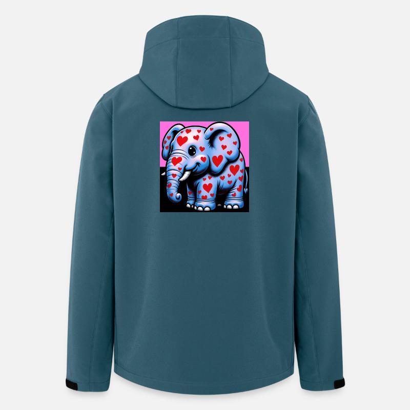 Elefant mit Herz und Herzen - Recycelte Männer Softshell-Jacke von Stanley/Stella - Dunkles Petrol