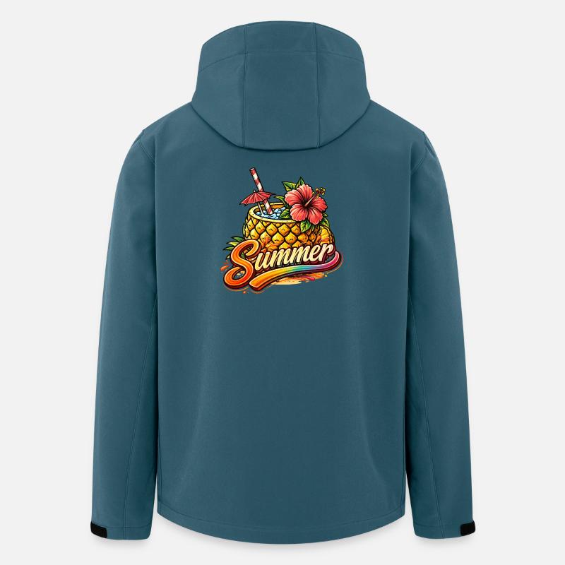 Ananas Cocktail Sommer Illustration  - Recycelte Männer Softshell-Jacke von Stanley/Stella - Dunkles Petrol