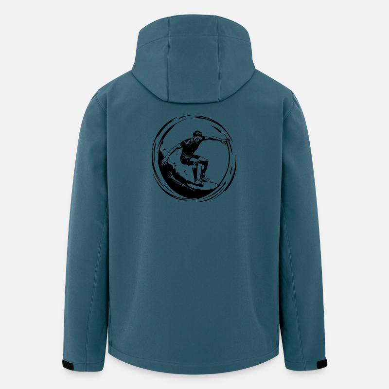Surfer Mann Silhouette - Recycelte Männer Softshell-Jacke von Stanley/Stella - Dunkles Petrol