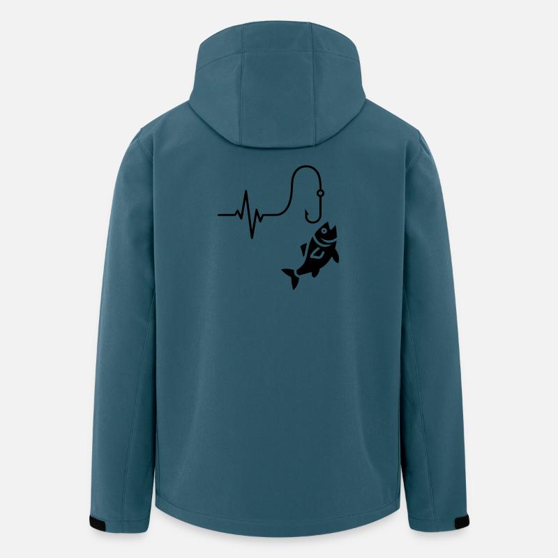 ECG Pulse Fish Silhouette - Men’s Recycled Softshell Jacket by Stanley/Stella - stargazer