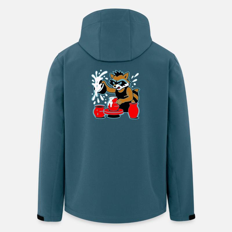 Waschbär-Keramik-Spritzer - Recycelte Männer Softshell-Jacke von Stanley/Stella - Dunkles Petrol