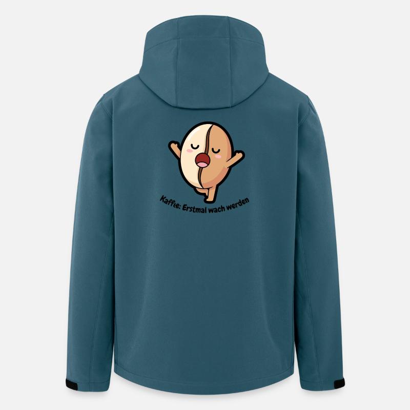 Süße Kaffeebohne - Erstmal wach werden - Recycelte Männer Softshell-Jacke von Stanley/Stella - Dunkles Petrol