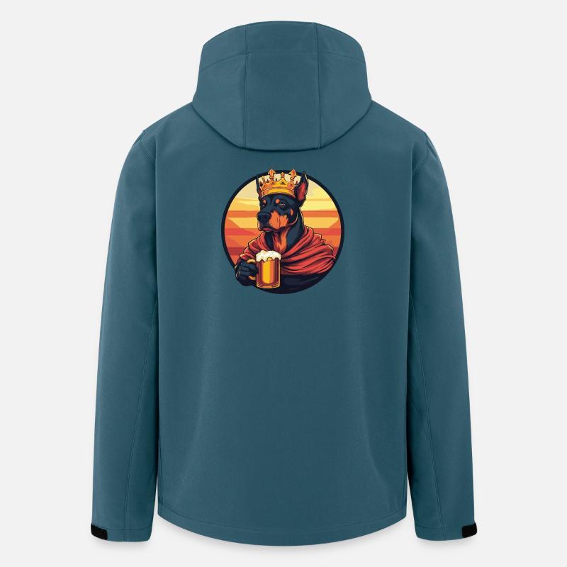 Dobermann Hund Bier Lustig - Recycelte Männer Softshell-Jacke von Stanley/Stella - Dunkles Petrol