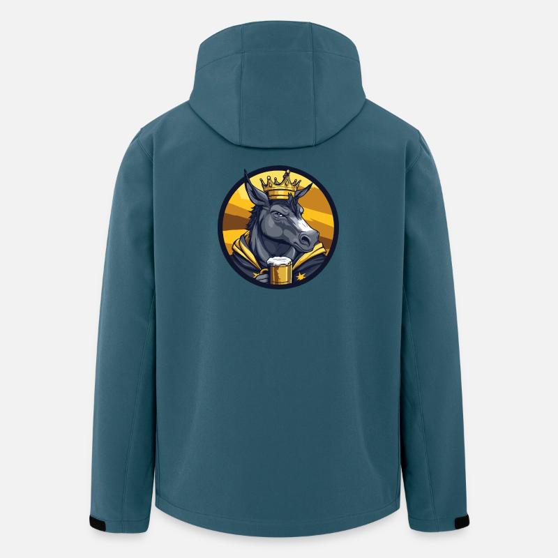 Bière d’âne drôle - Veste softshell homme en polyester recyclé Stanley/Stella - bleu pétrole foncé