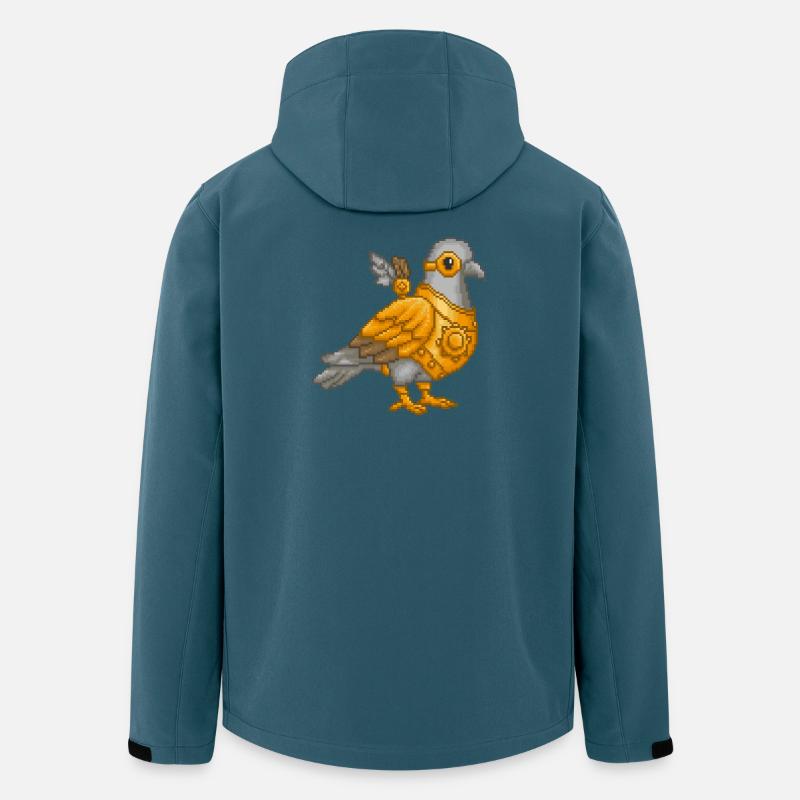 Steampunk-Taube in Pixel-Rüstung - Recycelte Männer Softshell-Jacke von Stanley/Stella - Dunkles Petrol