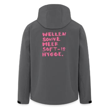 hygge words pink - Recycelte Männer Softshell-Jacke von Stanley/Stella - Dunkles Petrol - Hinten - AI Model Male 185 light (185cm)
