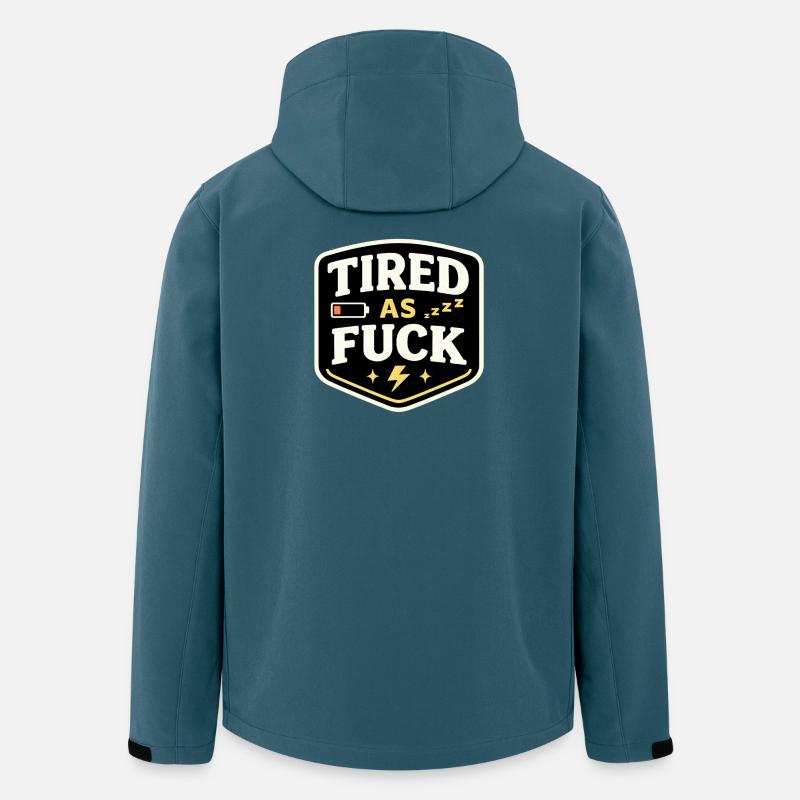 Tired As Fuck - Recycelte Männer Softshell-Jacke von Stanley/Stella - Dunkles Petrol