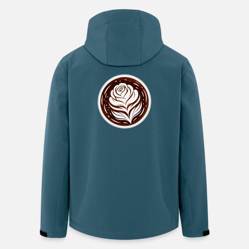 Latte Art Rose Cappuccino Design - Veste softshell homme en polyester recyclé Stanley/Stella - bleu pétrole foncé