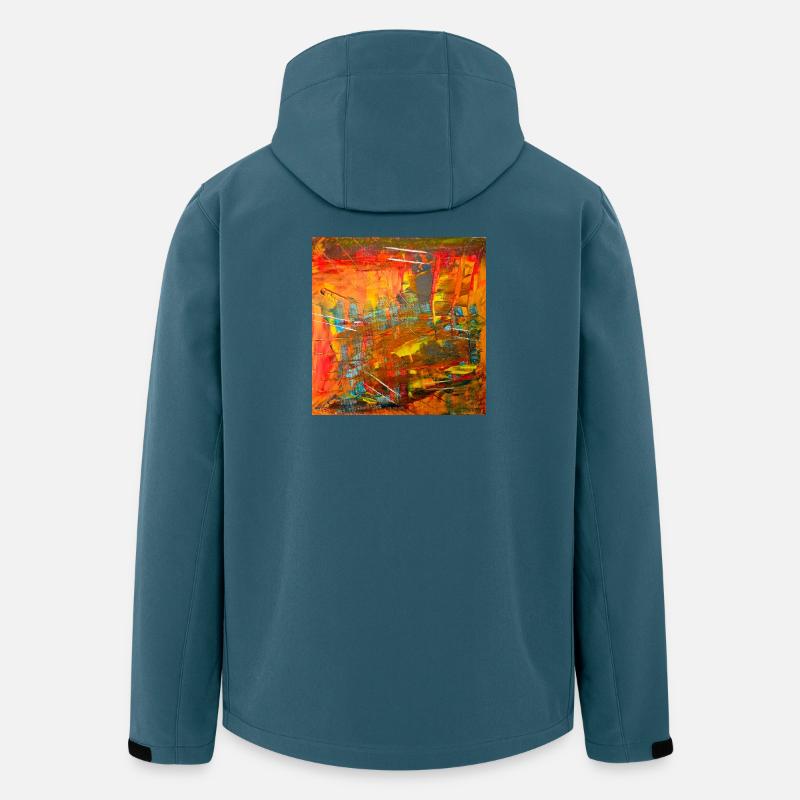 Image abstraite couleur feu - Veste softshell homme en polyester recyclé Stanley/Stella - bleu pétrole foncé