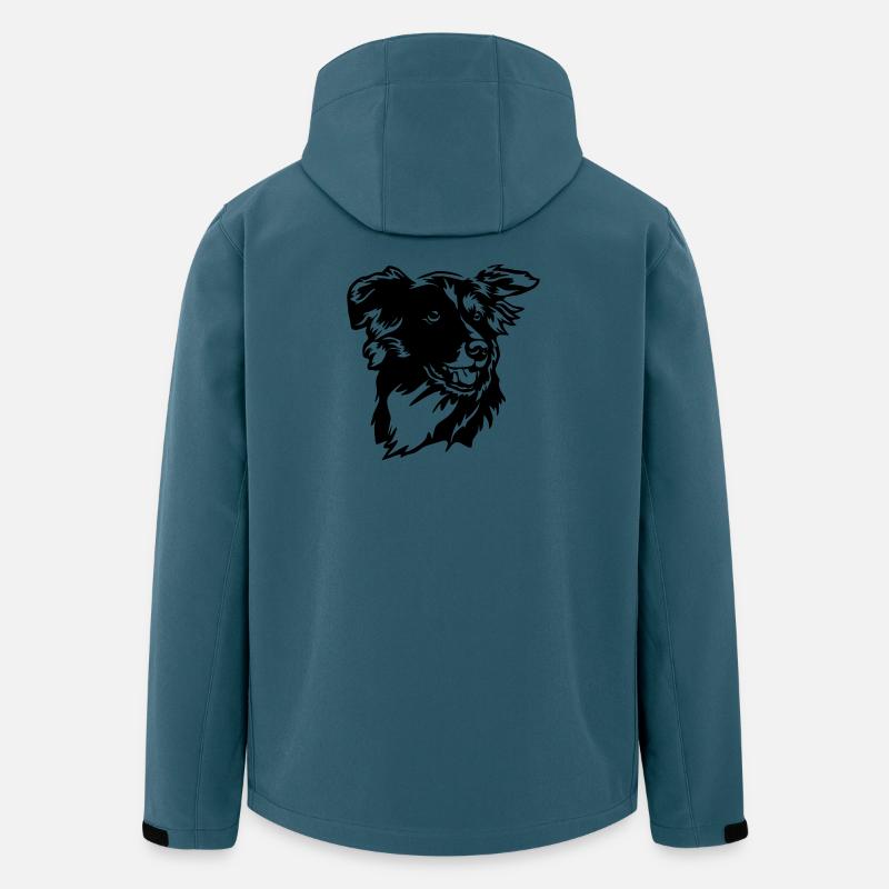 Border Collie Kopf - Recycelte Männer Softshell-Jacke von Stanley/Stella - Dunkles Petrol