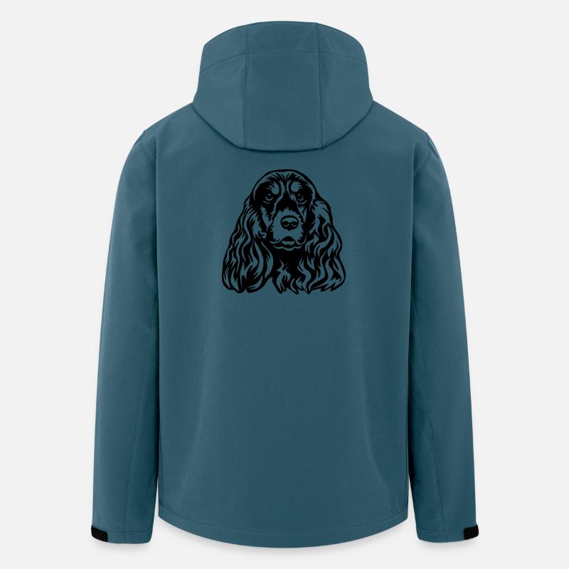 Cocker Spaniel Kopf - Recycelte Männer Softshell-Jacke von Stanley/Stella - Dunkles Petrol