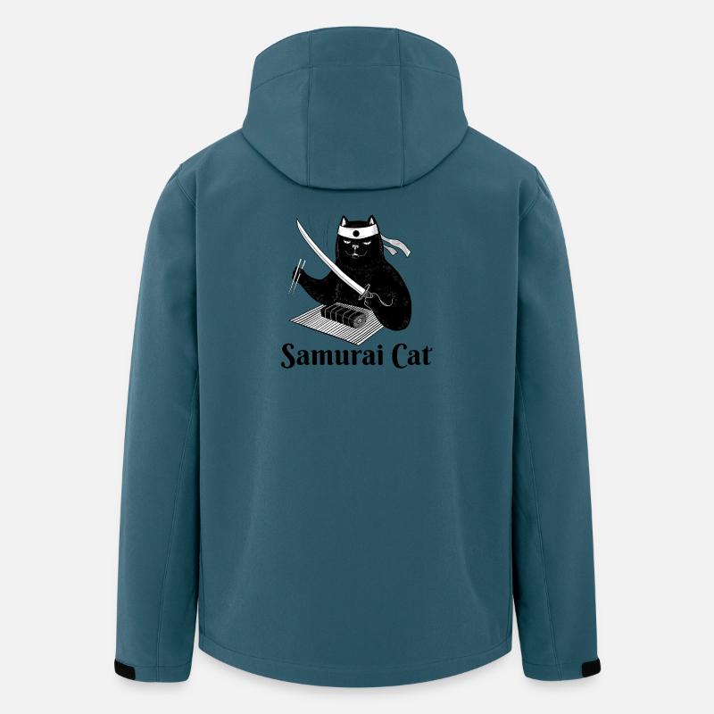 Katze, Samurai-Katze, Sushi, Essen - Recycelte Männer Softshell-Jacke von Stanley/Stella - Dunkles Petrol
