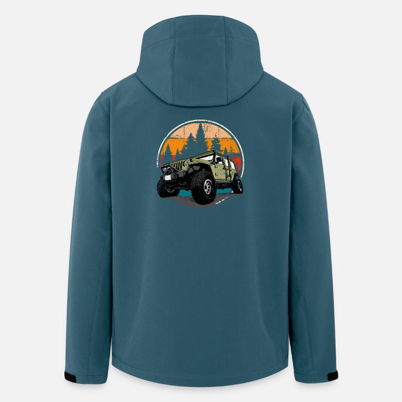 Jeep Sunrise Trail Abenteuer - Recycelte Männer Softshell-Jacke von Stanley/Stella - Dunkles Petrol