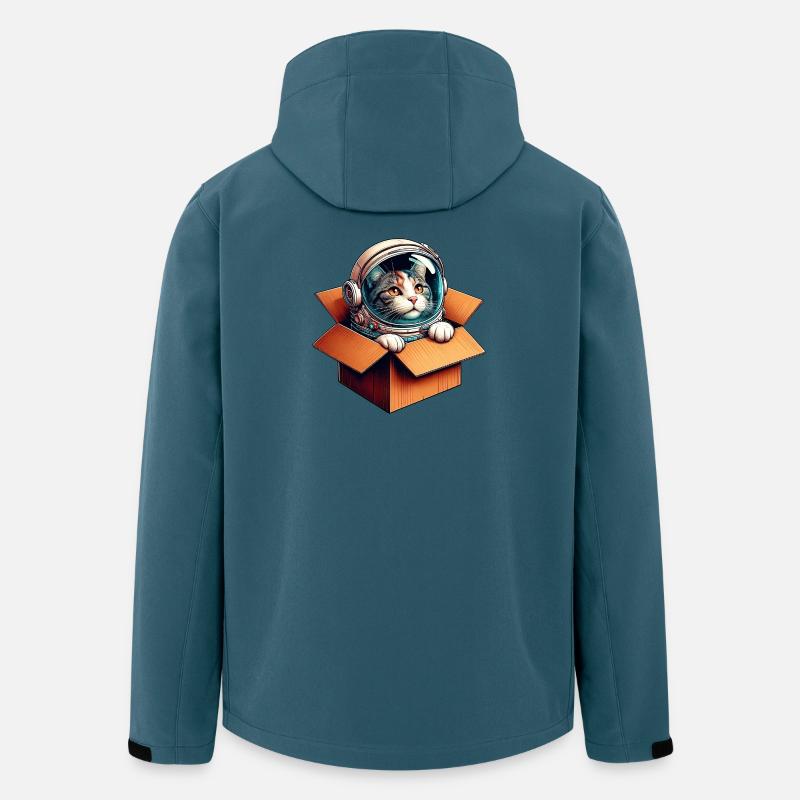 Astronaut Katze - Recycelte Männer Softshell-Jacke von Stanley/Stella - Dunkles Petrol