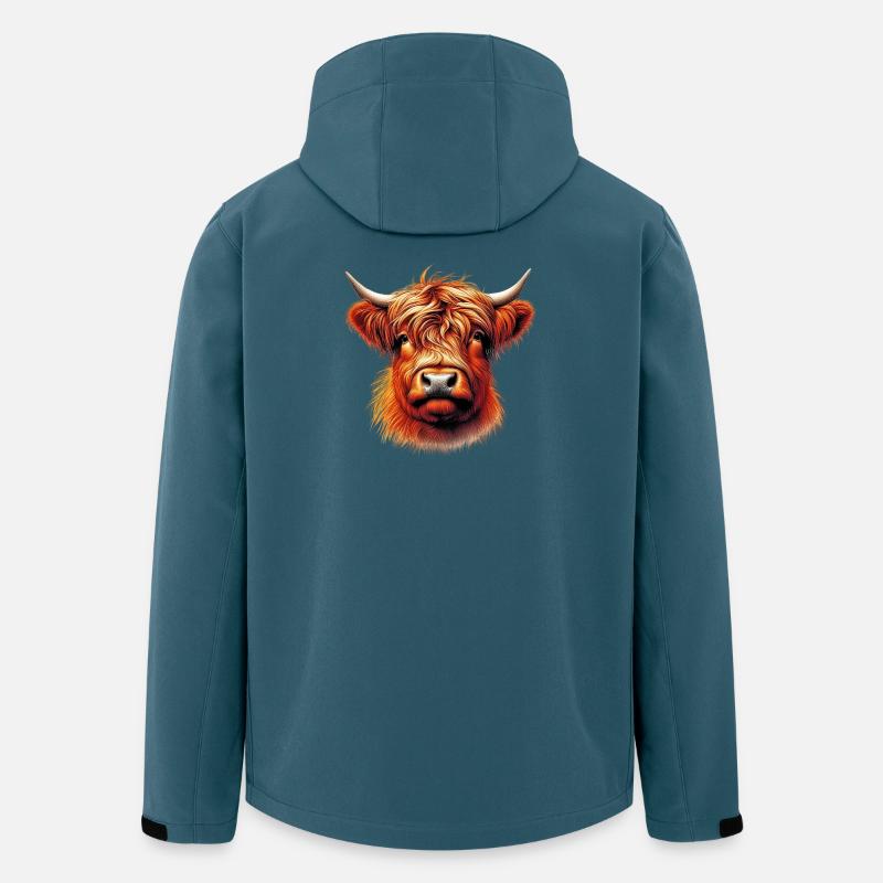 Schottische Hochlandkuh - Recycelte Männer Softshell-Jacke von Stanley/Stella - Dunkles Petrol
