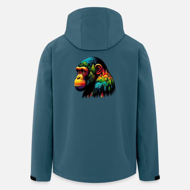 Affe - Recycelte Männer Softshell-Jacke von Stanley/Stella - Dunkles Petrol